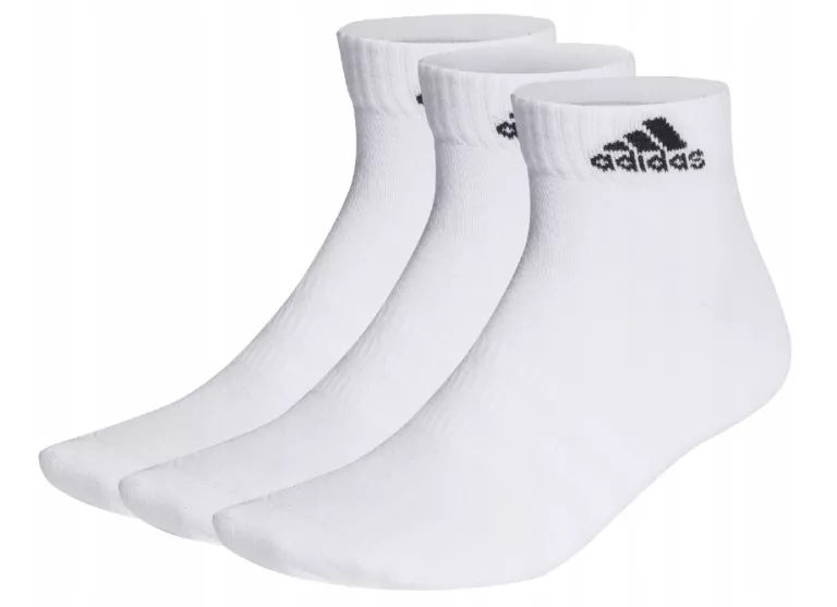 SKARPETY ADIDAS KRÓTKIE BIAŁE 3-PAK SKARPETKI BAWEŁNIANE 3 PARY ROZ. 40-42