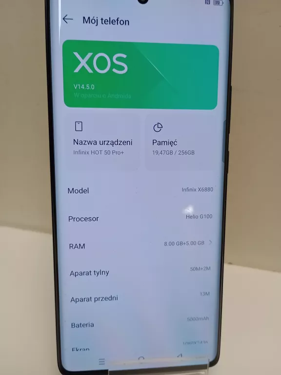 SMARTFON INFINIX HOT 50 PRO+ 8 GB / 256 GB 4G (LTE) CZARNY
