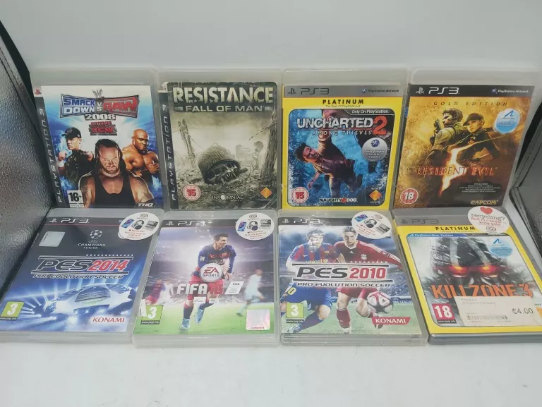 ZESTAW 8 GIER NA PS3: RESIDENT EVIL 5, UNCHARTED, KILLZONE 3, RESISTANCE!