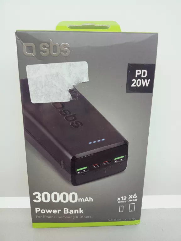 POWERBANK SBS 30000 MAH CZARNY