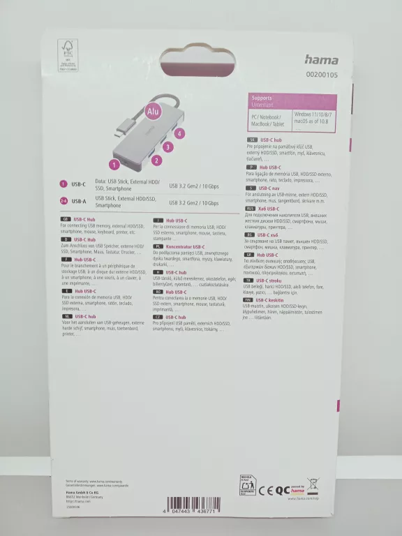 hama-hub-usb-c-4-porty-10-gbits-adapter-ean-gtin-4047443481214