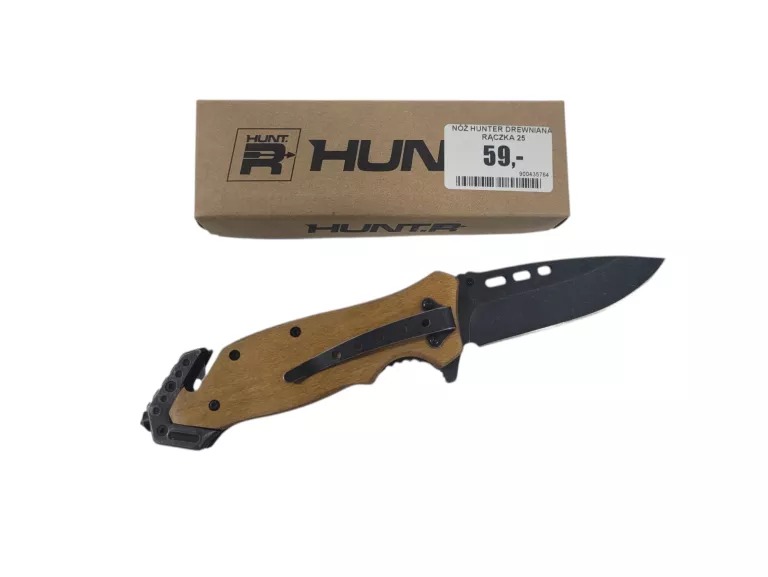 NÓŻ HUNTER DREWNIANA RĄCZKA 25