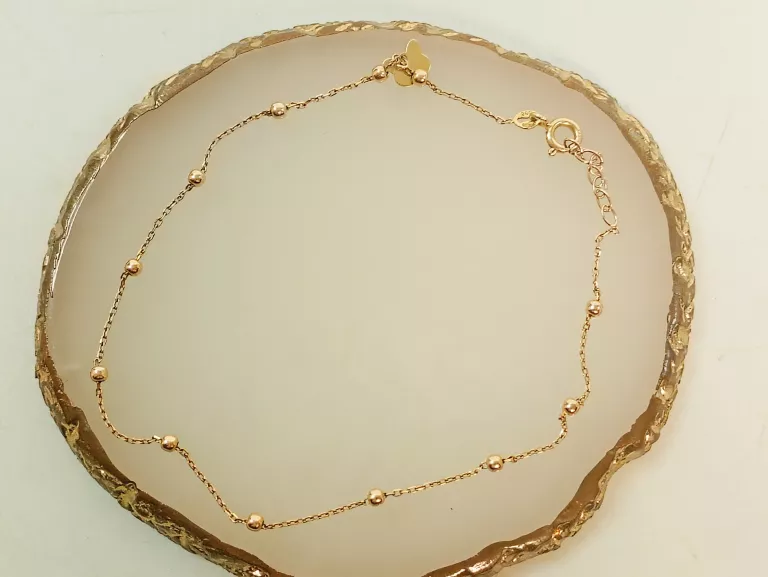 ZŁOTA BRANSOLETKA Z KULECZKAMI 1,46G 585 23-25CM