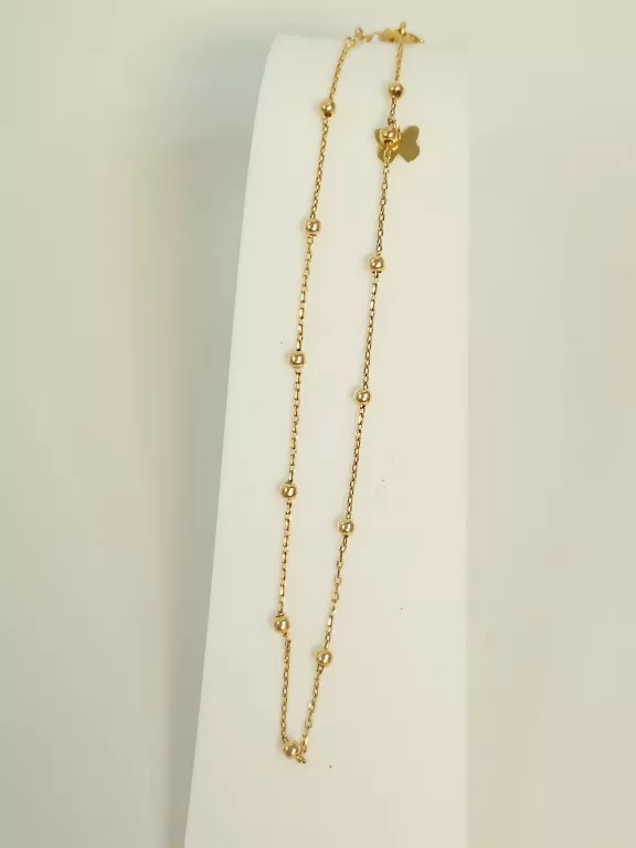 ZŁOTA BRANSOLETKA Z KULECZKAMI 1,46G 585 23-25CM