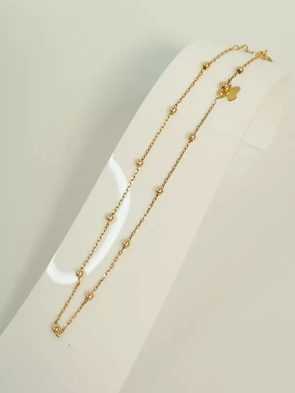 ZŁOTA BRANSOLETKA Z KULECZKAMI 1,46G 585 23-25CM