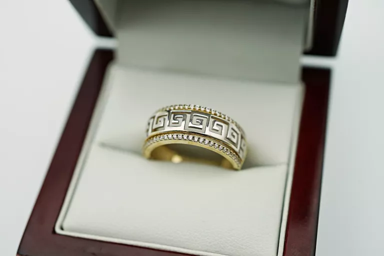 CUDNY ZŁOTY PIERŚCIONEK - GRECKI WZÓR - 333 - 3,12G - R.25 - 8K