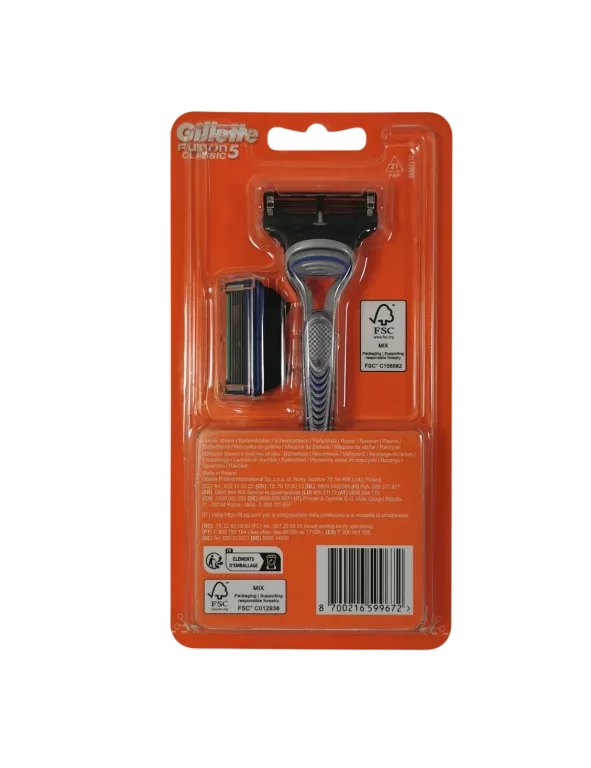 MASZYNKA  DO GOLENIA GILLETTE FUSION 5 CLASSIC 1 RĄCZKA + 2 WKŁADY