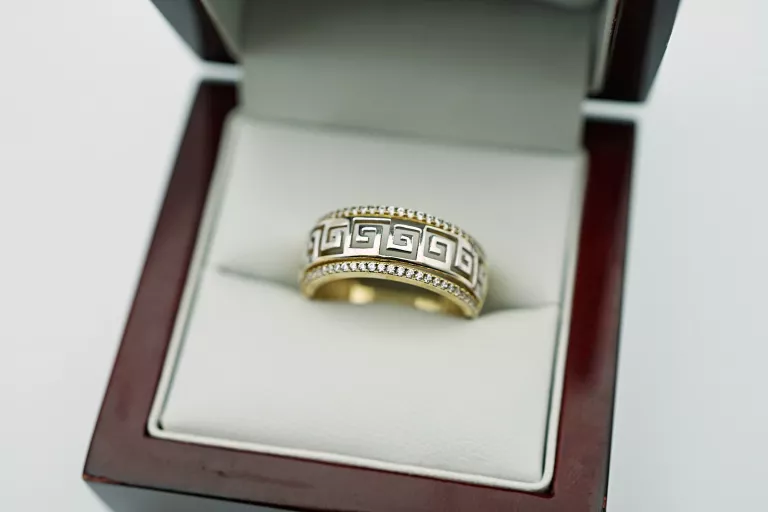 CUDNY ZŁOTY PIERŚCIONEK - GRECKI WZÓR - 333 - 3,12G - R.25 - 8K