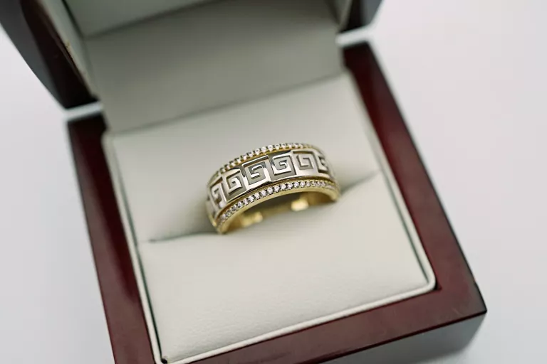 CUDNY ZŁOTY PIERŚCIONEK - GRECKI WZÓR - 333 - 3,12G - R.25 - 8K