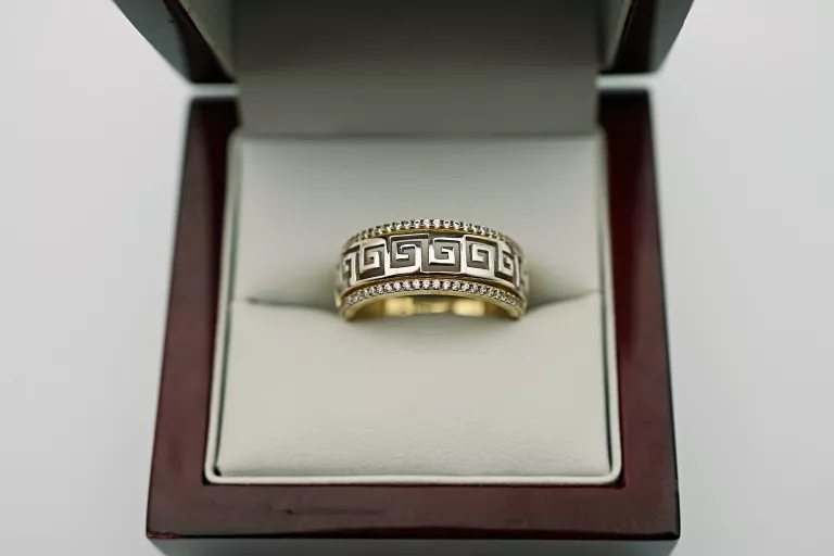 CUDNY ZŁOTY PIERŚCIONEK - GRECKI WZÓR - 333 - 3,12G - R.25 - 8K