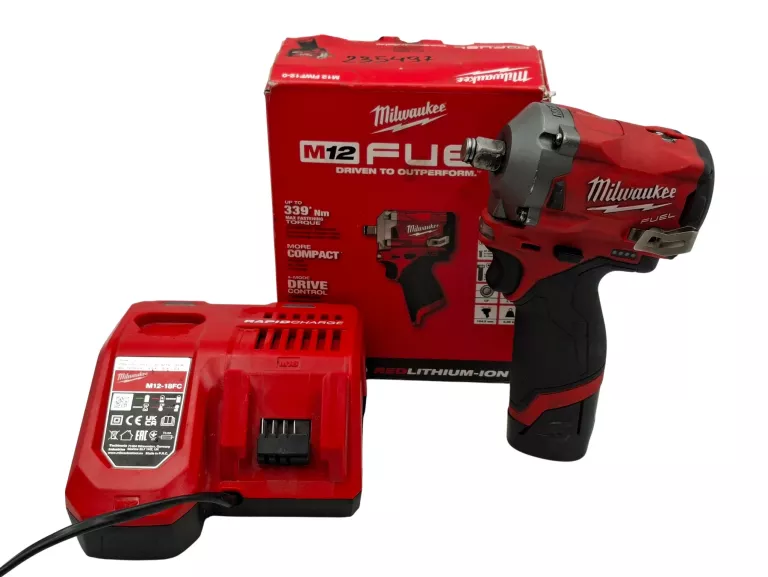 KLUCZ UDAROWY MILWAUKEE M12 FIWF12 1/2" 339NM + AKU 2.0AH + ŁADOWARKA