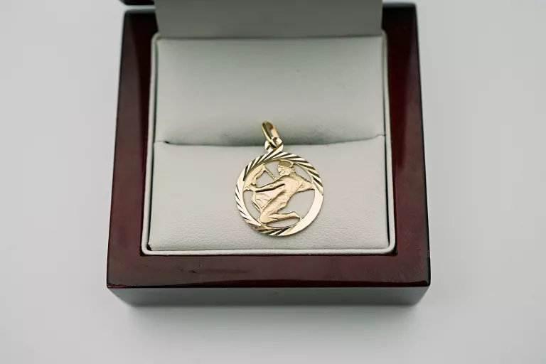 ZŁOTA ZAWIESZKA ZNAK ZODIAKU - STRZELEC - 333 - 1,11G - WISIOREK