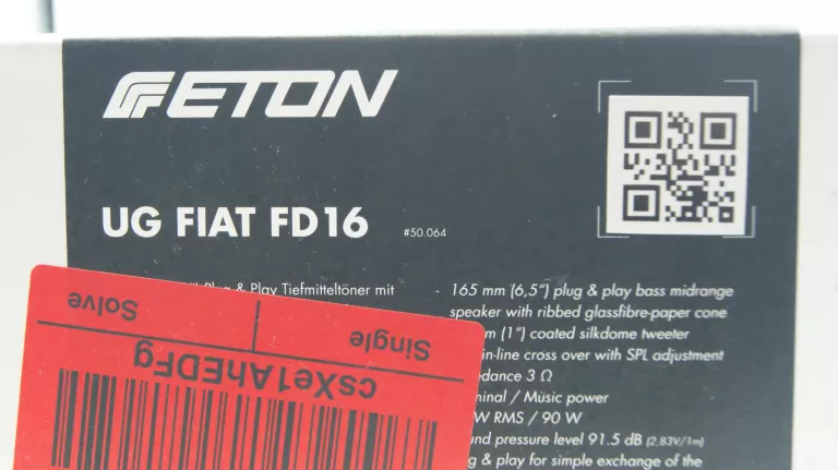 GŁOŚNIKI SAMOCHODOWE ETON UG FIAT FD16 16.5 CM KOMPLET NIEOTWARTE