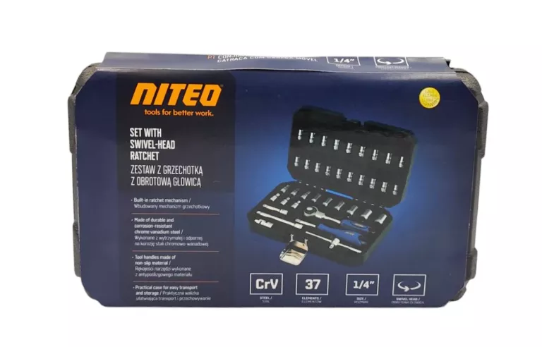 NITEO ZESTAW Z GRZECHOTKĄ Z OBROTOWĄ GŁOWICĄ 37EL.