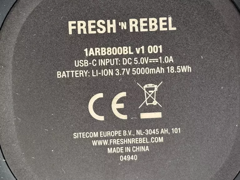 GŁOŚNIK PRZENOŚNY FRESH N REBEL XL 24W 1ARB800BL USB-C LED CZARNY