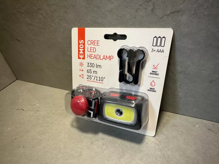 LATARKA CZOŁOWA EMOS P3531 LED COB + CREE 330LM 65M 3XAAA