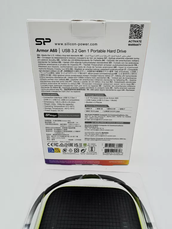 DYSK ZEWNĘTRZNY HDD SILICON POWER ARMOR A60 2TB 2,5" ZIELONY