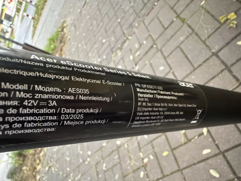 ACER ESCOOTER SERIES 5 SELECT *IGŁA!*PRZEBIEG 58KM!!!!!