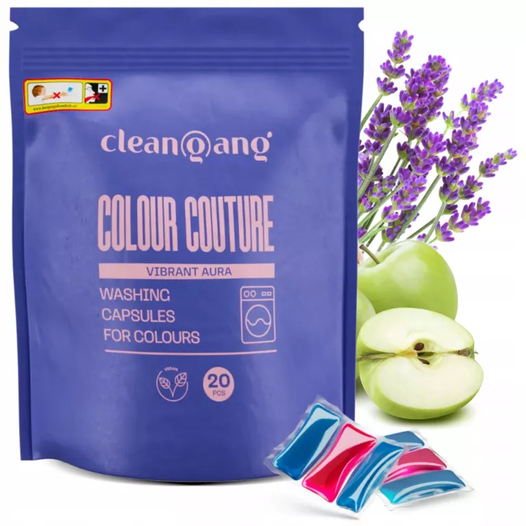 CLEANGANG KAPSUŁKI DO PRANIA KOLORÓW KOLOROWEGO ŻELOWE ALL IN 1 20 SZTUK