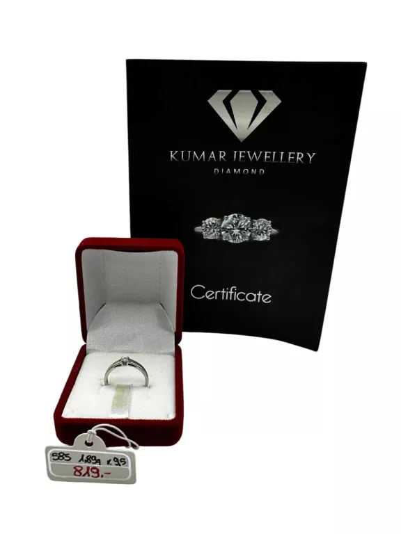 PIERŚCIONEK Z DIAMENTEM 0,02CT Z CERTYFIKATEM PR. 585 WAGA: 1,82G R: 9,5