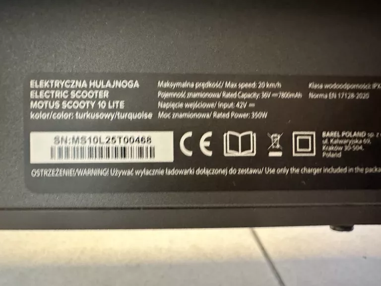 HULAJNOGA ELEKTRYCZNA MOTUS SCOOTY 10 LITE