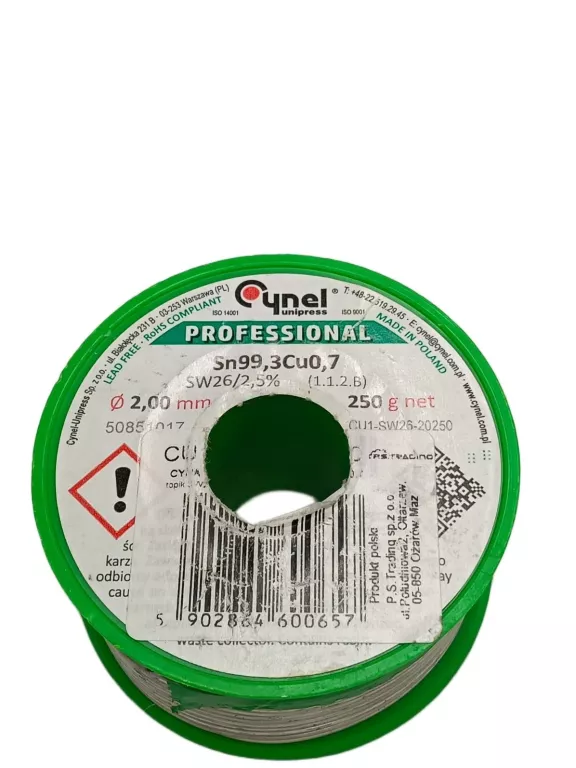 DRUT LUTOWNICZY BEZOŁOWIOWY 2,0 MM 250 G CYNEL