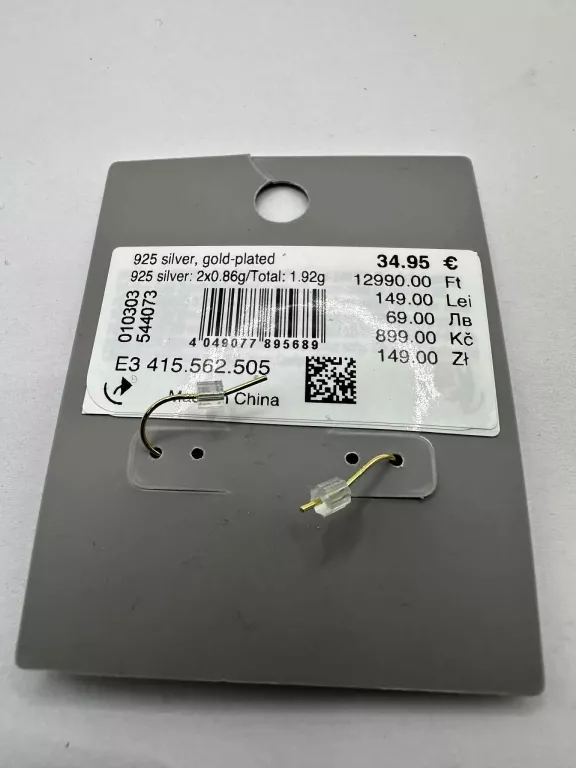 KOLCZYKI BIJOU BRIGITTE 925 POZŁACANE GWIAZDKI