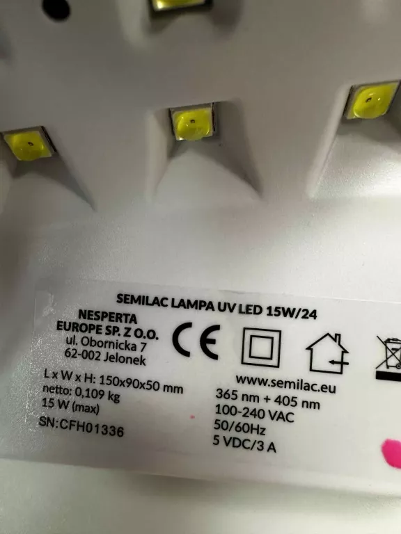 LAMPA MANICURE SEMILAC UV LAMPA LED 15W/24