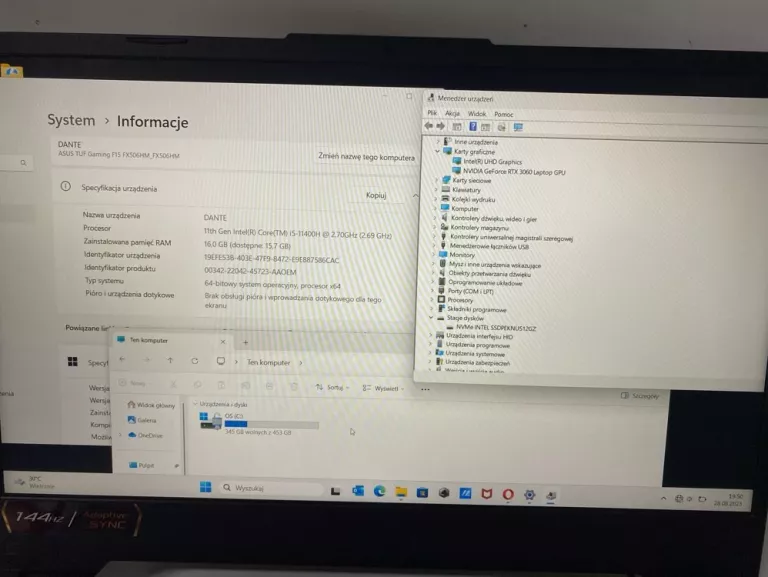 LAPTOP ASUS FX506HM I5-1140H 16/512 GB SSD RTX 3060