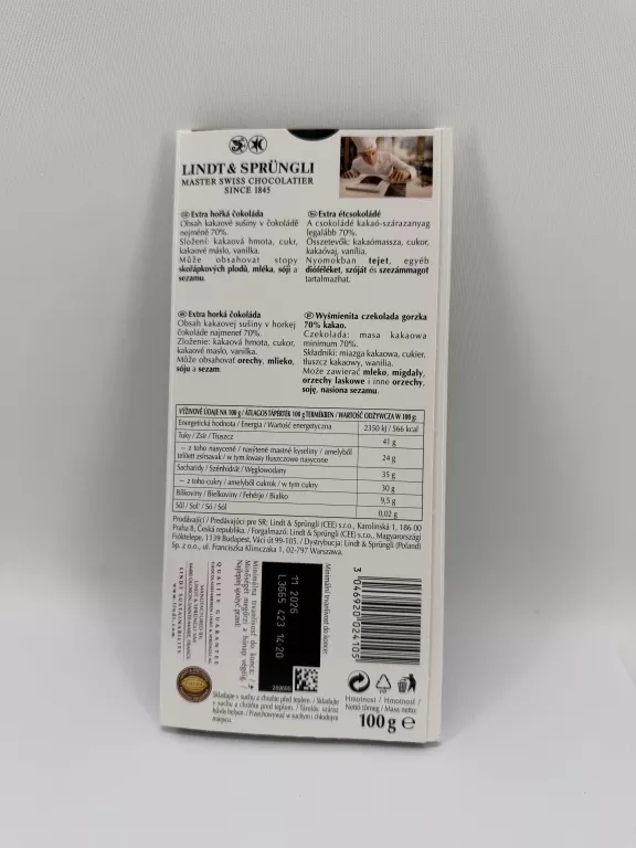 CZEKOLADA LINDT EXCELLENCE 70% COCOA INTESNE DARK 100 G