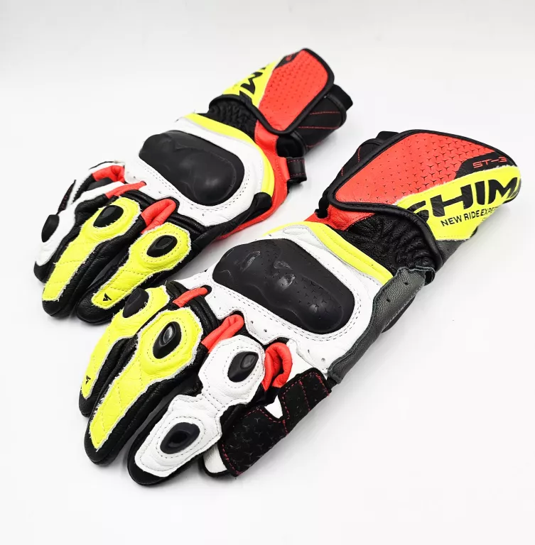 RĘKAWICE MOTOCYKLOWE SHIMA ST-3 FLUO / ROZMIAR M / 8.5