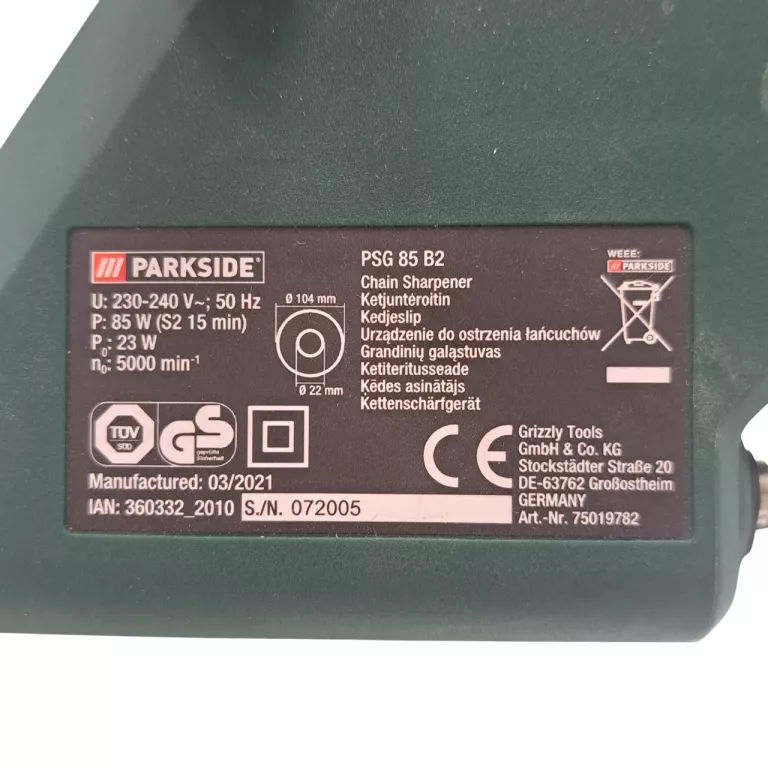 OSTRZAŁKA DO ŁAŃCUCHÓW PARKSIDE PSG 85 B2