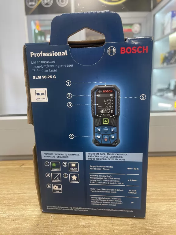 MIERNIK ODLEGŁOŚCI DALMIERZ GLM 50-25 G BOSCH WIĄZKA ZIELONA