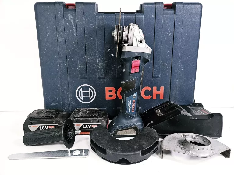 SZLFIERKA KĄTOWA BOSCH GWS 180-LI / WALIZKA / 2 X AKU 4,0 AH / ŁADOWRKA