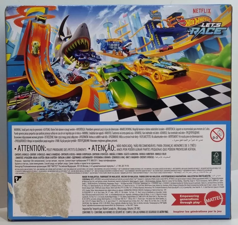 NETFLIX HOT WHEELS LET'S RACE  ZESTAW 8 AUT - Z SERIALU MATTEL  JGK18