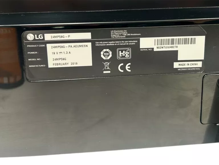 MONITOR LG 24MP59G 24" 1920X1080PX IPS 1 MS