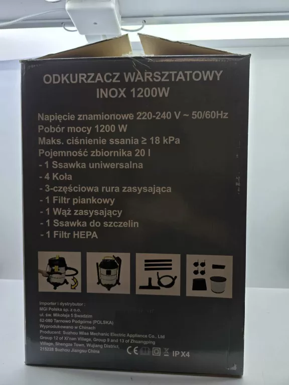 ODKURZACZ WARSZTATOWY INOX 1200 W