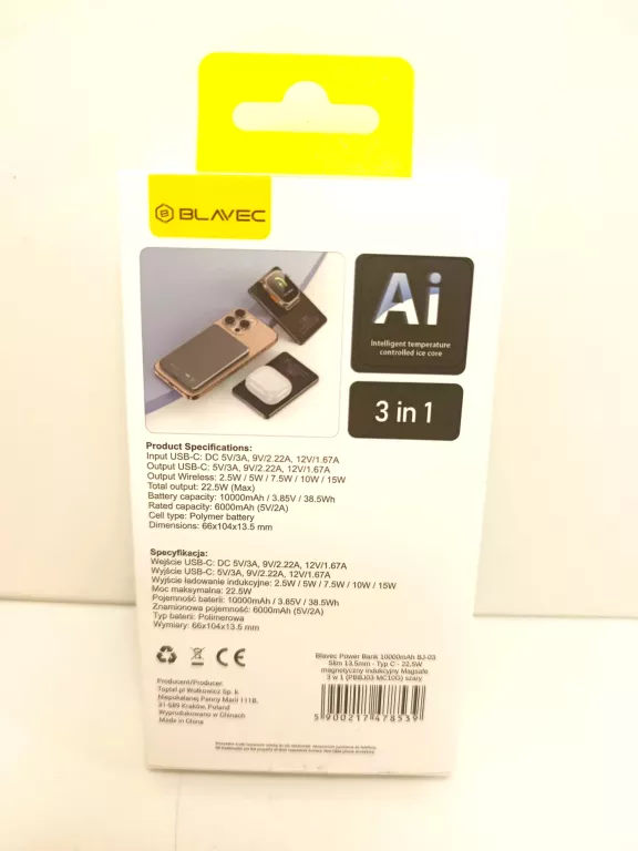 POWERBANK MAGNETYCZNY BLAVEC 10 000MAH