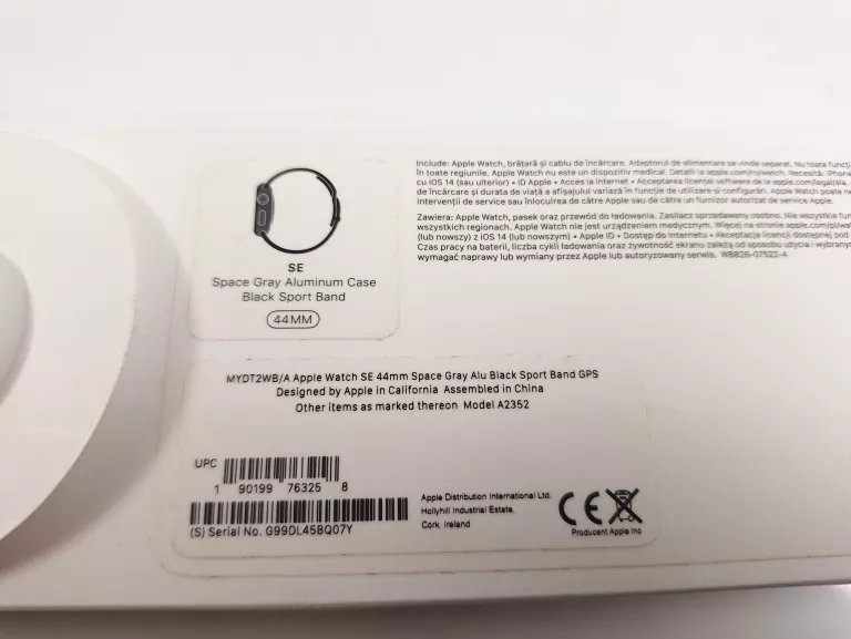 APPLE WATCH SE BLACK SPORT GPS 44MM A2352