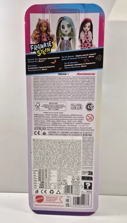 LALKA MATTEL MONSTER HIGH FRANKIE STEIN 27,5 CM