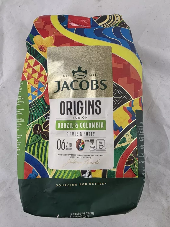 KAWA ZIARNISTA MIESZANA JACOBS ORIGINS FUSION BRAZIL & COLOMBIA 1000 G