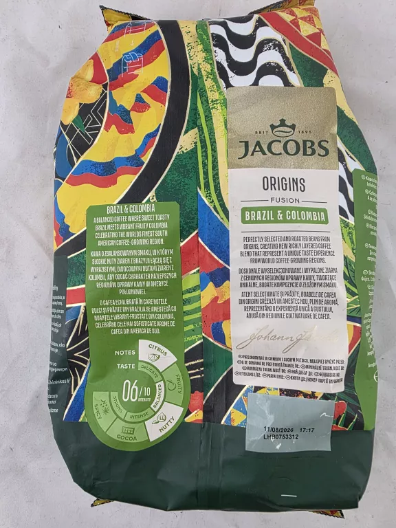 KAWA ZIARNISTA MIESZANA JACOBS ORIGINS FUSION BRAZIL & COLOMBIA 1000 G