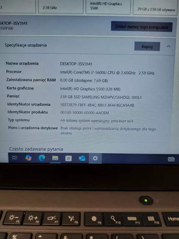LAPTOP LENOVO  X1 CARBON I5/8/256GB ŁAD