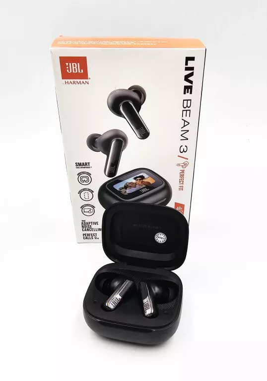 SŁUCHAWKI BEZPRZEWODOWE DOKANAŁOWE JBL LIVE BEAM 3 / CZARNE