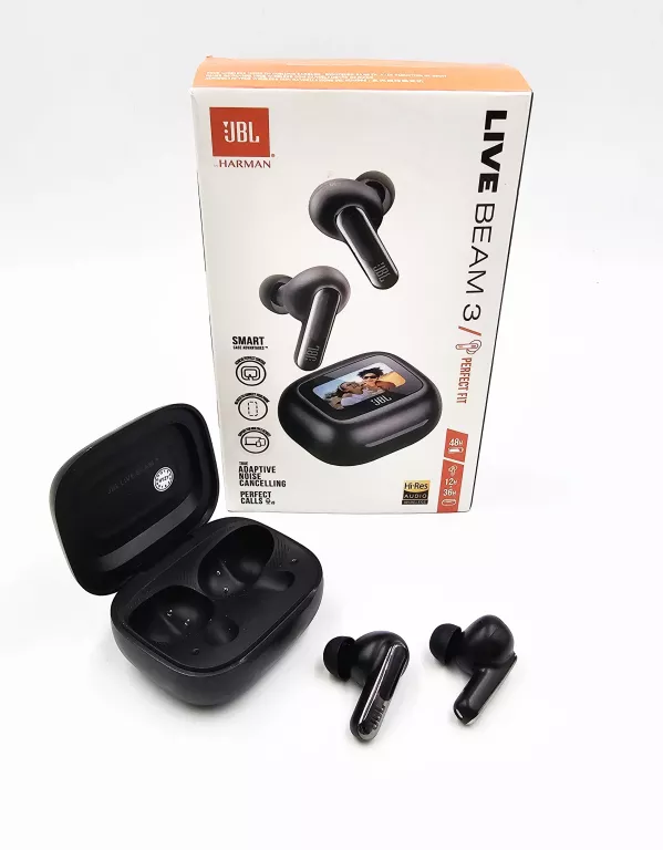 SŁUCHAWKI BEZPRZEWODOWE DOKANAŁOWE JBL LIVE BEAM 3 / CZARNE