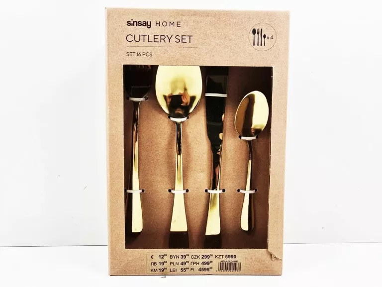 KOMPLET SZTUĆCÓW 16 SZTUK (ZŁOTY KOLOR)