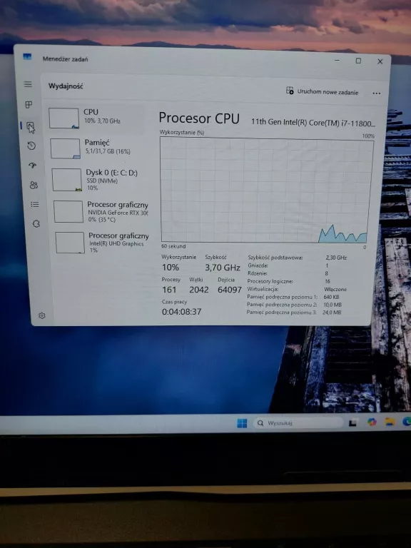 LAPTOP MSI GL76 + ZASILACZ I7/32/1TB RTX 3060 ZASILACZ