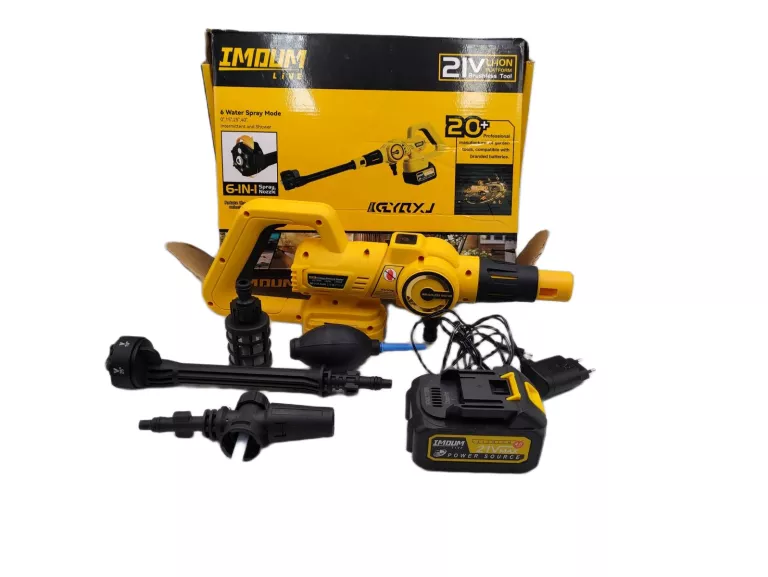 MYJKA CIŚNIENIOWA AKUMULATOROWA BEZPRZEWODOWA IMOUM 4AH 21V 400W ZESTAW