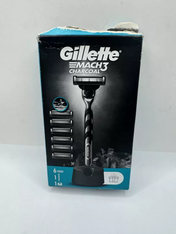GILLETTE MACH3 CHARCOAL MASZYNKA DO GOLENIA DLA MĘŻCZYZN + 6 OSTRZY