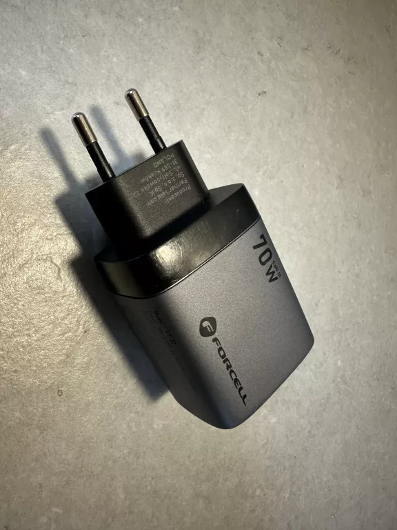 ŁADOWARKA SIECIOWA UNIWERSALNA FORCELL GAN3 70W 2X USB-C USB LCD PD QC4.0